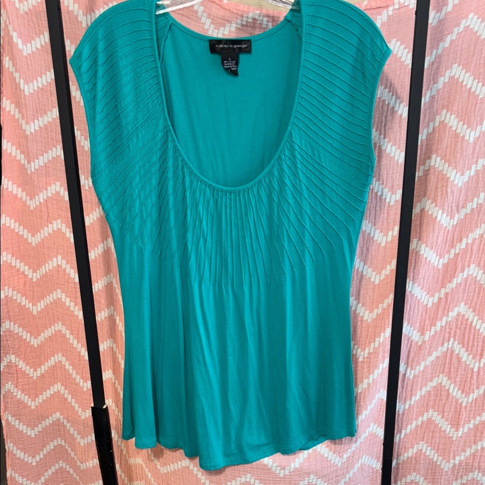 Turquoise Cap Sleeve Top